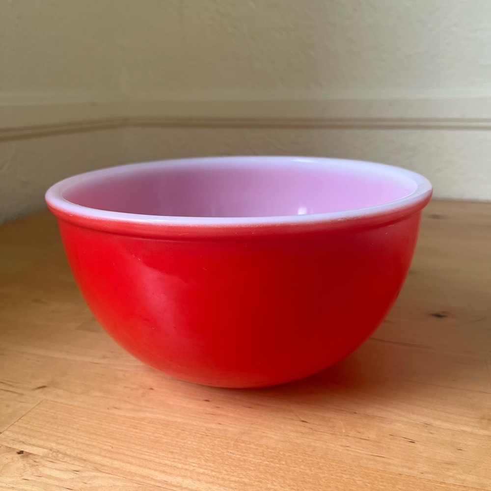 Vintage Fire King Red Mixing Bowl